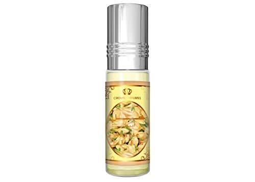 White Full 6ml Al Rehab concentrated perfume oil bottle with a clear glass container and white cap.