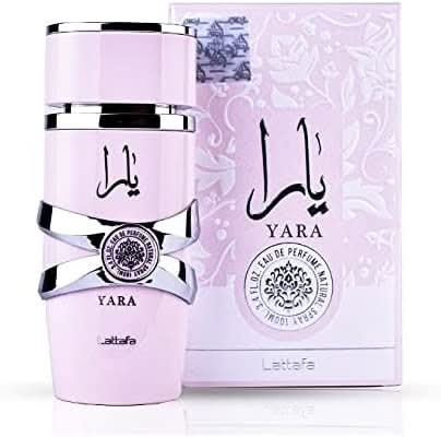 Lattafa Asad, Yara & Yara Moi Eau de Parfum Spray 100ml bottles, elegant packaging with floral and musky scent details.