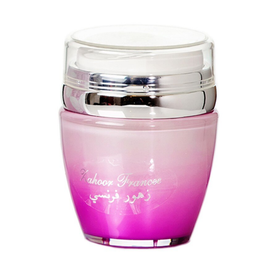Ard Al Zaafaran Zahoor Francee lotion 30g jar with gold and floral design label, showcasing the cosmetic product container.
