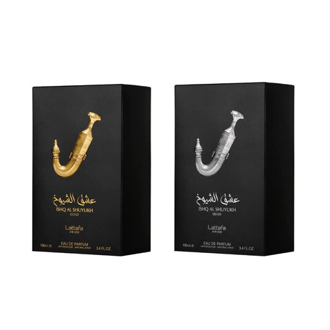 Ishq Al Shuyukh Value Pack - Lattafa Pride Ishq Al Shuyukh Gold & Silver EDP - Eau De Parfum 100ml(3.4 oz) |by Lattafa Perfumes - Intense Oud