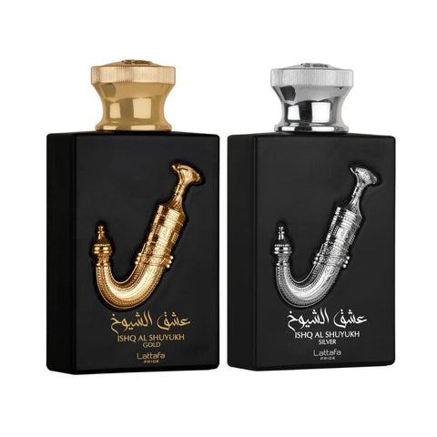 Ishq Al Shuyukh Value Pack - Lattafa Pride Ishq Al Shuyukh Gold & Silver EDP - Eau De Parfum 100ml(3.4 oz) |by Lattafa Perfumes - Intense Oud