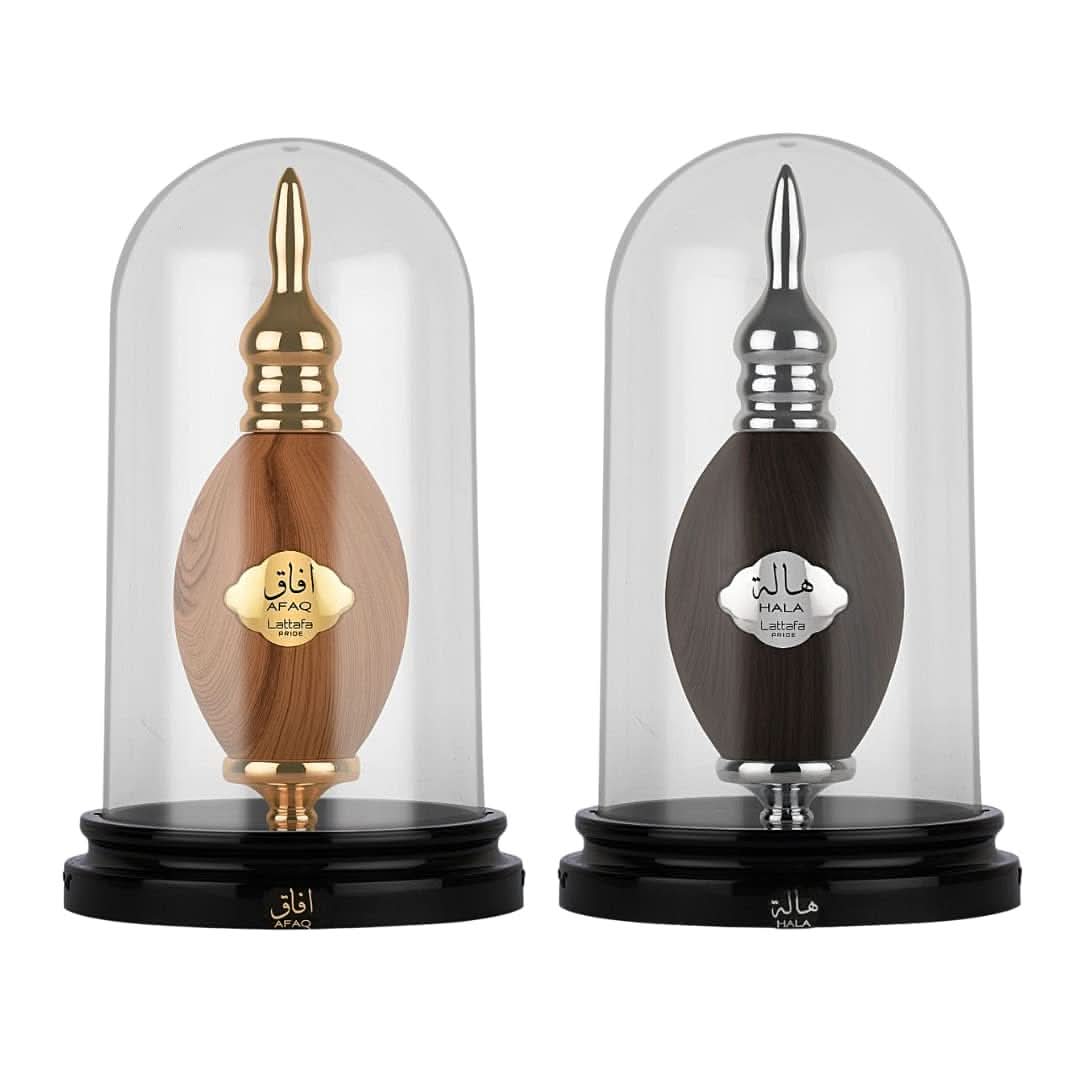 Lattafa Pride Hala & Afaq EDP Eau De Parfum 100ml bottle with elegant packaging and golden accents.