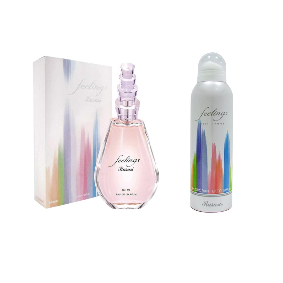 Feelings for women  EDP 60 ML (2.0 oz) With  Deodorant - 200ML (6.7oz) I by Rasasi - Intense Oud