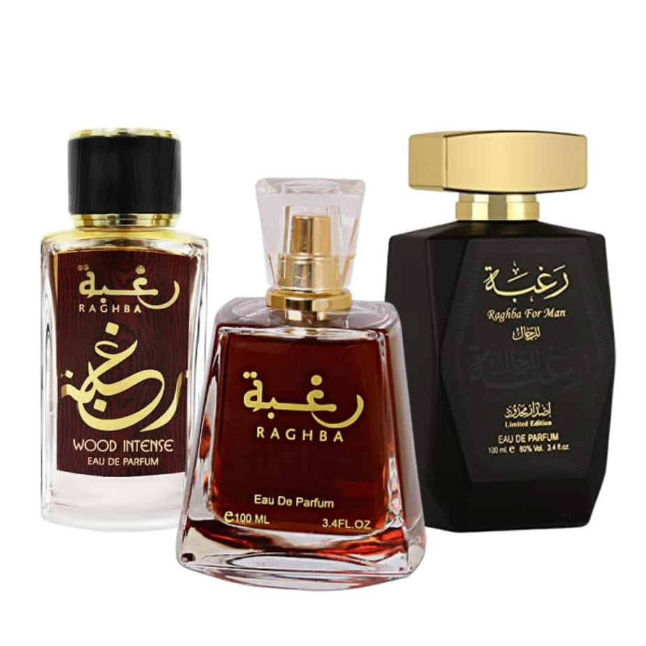 Lattafa Raghba Xtra Value Eau De Parfum 100ml bottle with elegant packaging.