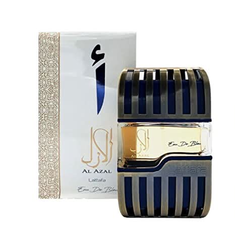 Al Azal Eau De Parfum by Lattafa in 100ml bottle, elegant packaging with floral and spicy scent notes, suitable for everyday wear.