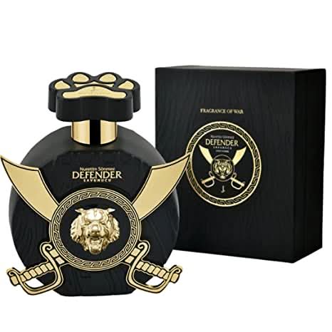 Junaid Jamshed Defender Pour Homme EDP 100ml bottle, elegant glass perfume packaging for men.