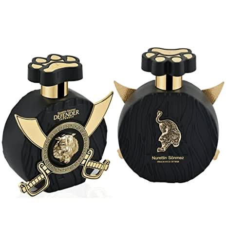 Junaid Jamshed Defender Pour Homme EDP bottle, 100ml, featuring sleek design and fragrance details on the packaging.