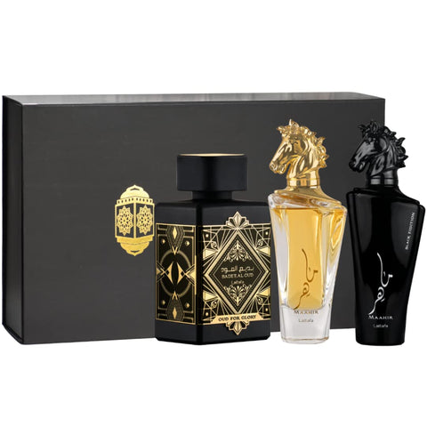 Maahir, Maahir Black & Bade'e Al Oud EDP-100ml(3.4 oz) with Magnetic Gift Box Perfect for Gifting - Intense Oud