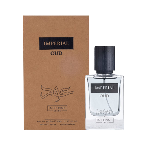Intense Elite couple set featuring Imperial Oud Men EDP 90ml and La Yuqawam Jasmine Wisp Women EDP 75ml, elegant fragrance bottles.