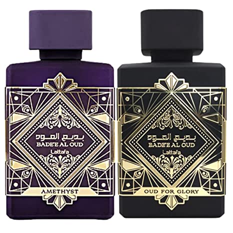 Bade'e Al Oud for Glory & Bade'e Al Oud for Glory Amethyst EDP - Eau de Parfum 100ml(3.4 oz) with Magnetic Gift Box Perfect For Gifting | by Lattafa Perfumes - Intense Oud