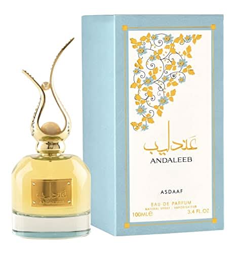 Andaleeb women’s Eau De Parfum by Asdaaf, 100ml bottle with elegant floral design.