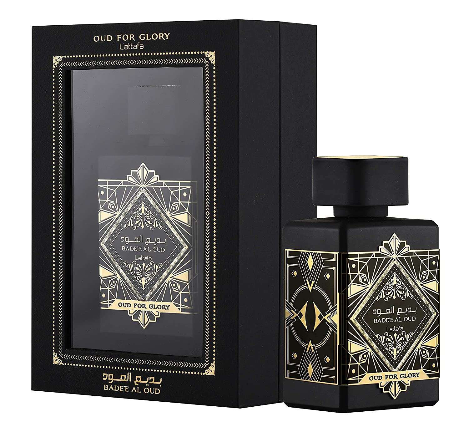 Bade'e Al Oud for Glory & Ejaazi Intensive Silver EDP-100ml(3.4 oz) with Magnetic Gift Box | by Lattafa Perfumes - Intense Oud
