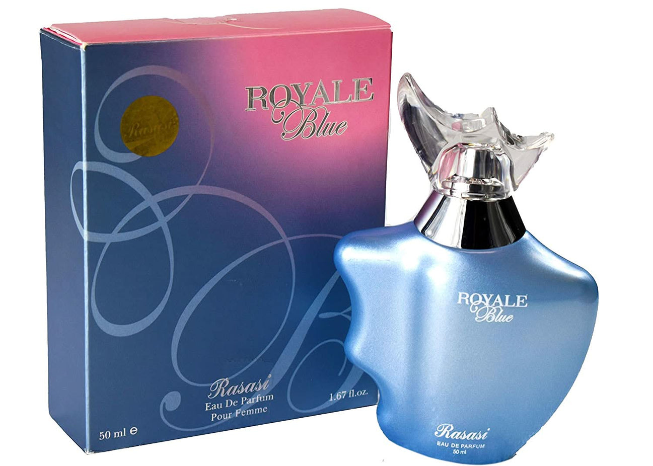 Rasasi Royale Xtra Value Pack with men's and women's Eau de Parfum and Eau de Toilette bottles in a bundle.