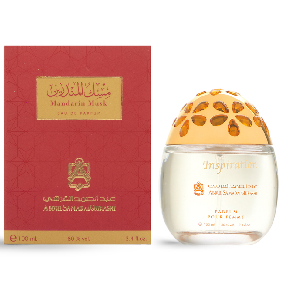 Mandarin Musk Inspiration EDP by ASQ, 100ml bottle, elegant perfume with citrus and musk notes, fragrance bottle with floral accents