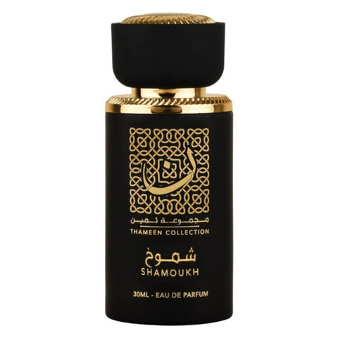 Lattafa Shamoukh EDP 30ml Eau de Parfum bottle with floral and spicy fragrance notes.