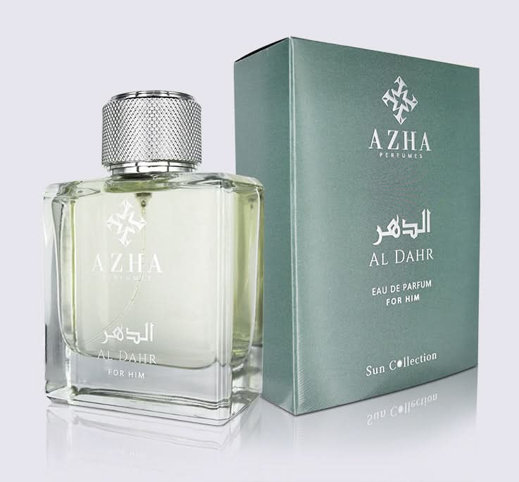Azha Al Dahr For Him Eau de Parfum spray, 100ml, featuring a sleek bottle with a modern design and elegant branding.