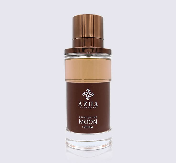 Azha Ashes of Moon For Him Eau De Parfum 100ml bottle, dark and elegant design with the fragrance name visible.