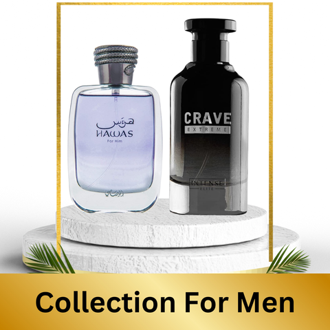 Intense Elite Collection for Men Eau De Parfum featuring Hawas for Men and Crave Extreme for Men, modern men's fragrances.