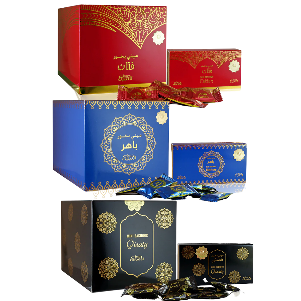 Variety 3 Pack Nabeel Bakhoor - Oudh Qisaty, Oudh Baher, & Oudh Fattan - 3GMS x 12 Pieces by Nabeel Perfumes - Intense Oud