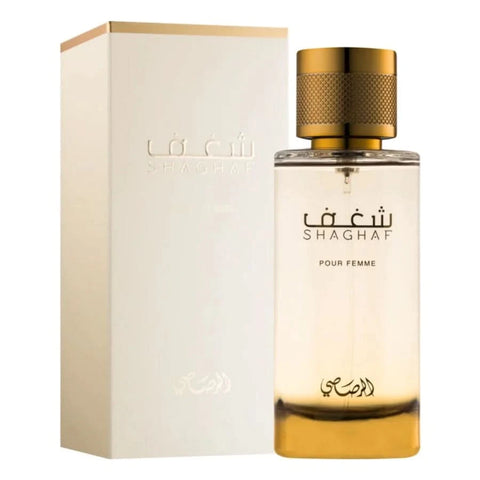 Rasasi Nafaeis Al Shaghaf & Shaghaf EDP perfume bundle featuring two elegant parfum bottles for women.
