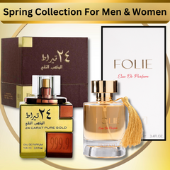 Spring Collection For Men & Women |EDP-100Ml/3.4 oZ| 24 Carat Pure Gold & Folie. - Intense Oud