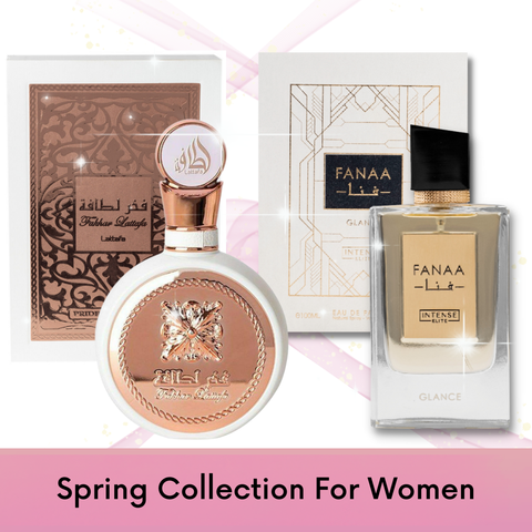 Intense Elite Spring Collection Eau De Parfum for women, 100ML, featuring Fakhar Women and Fanaa Glance fragrances.