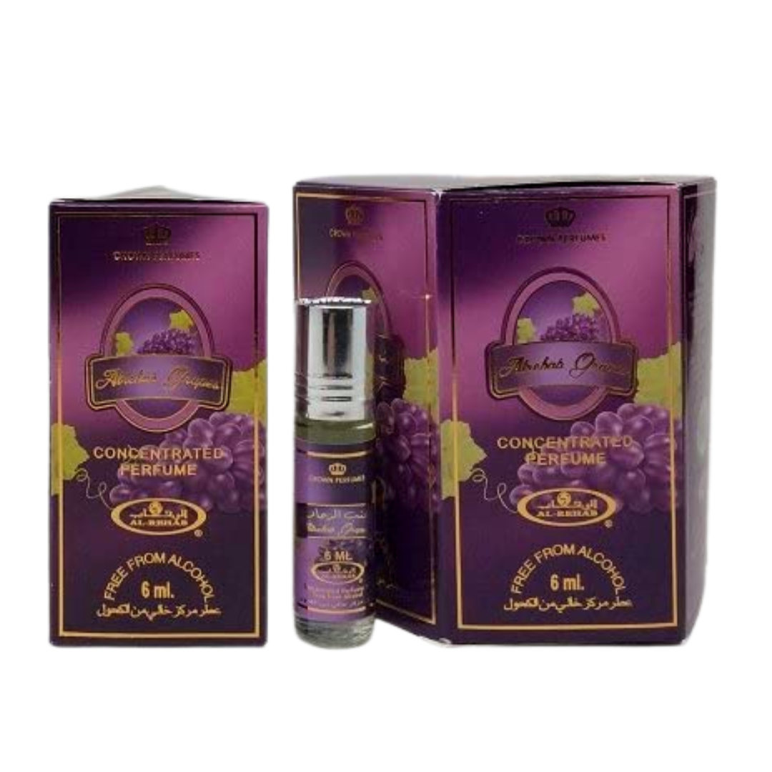 Al Rehab Grapes- 6ml (.2oz) Roll-on Perfume Oil by Al-Rehab (Box of 6) - Intense Oud