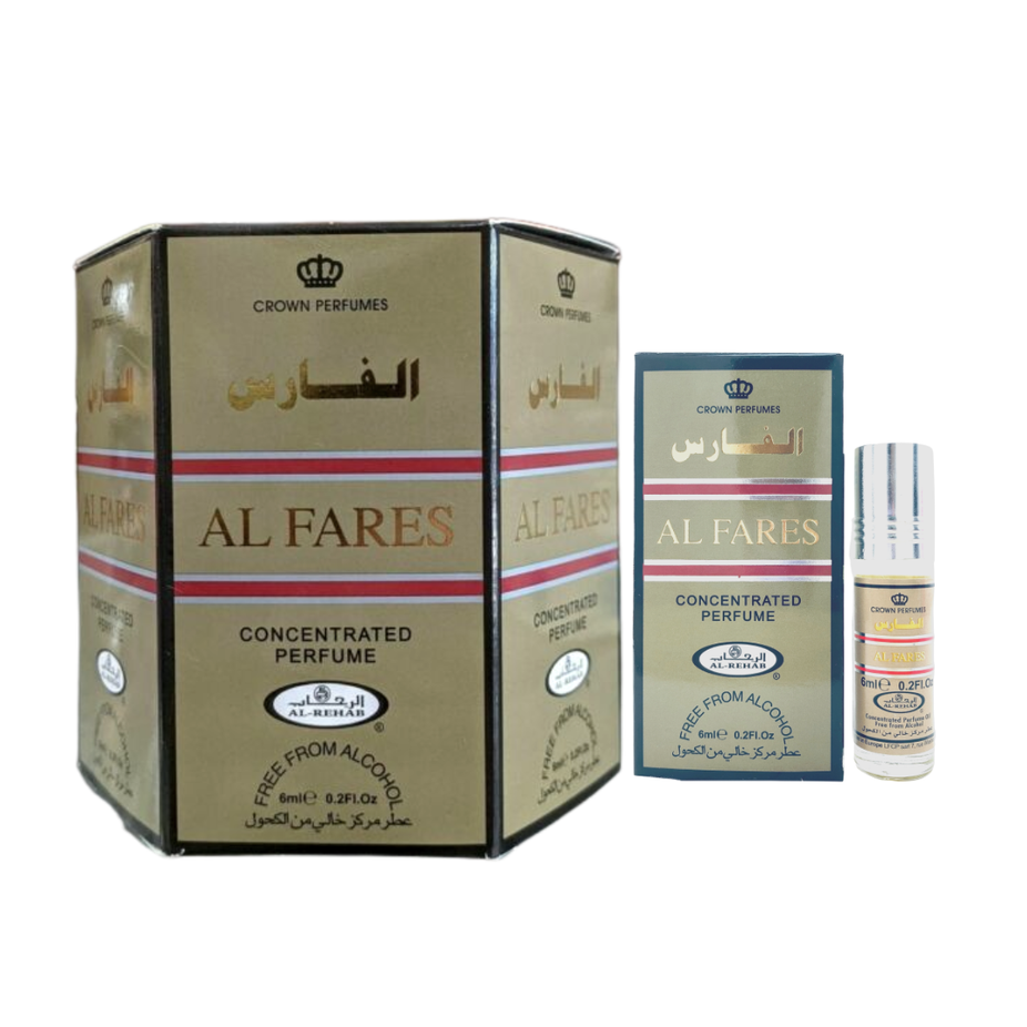 Al Rehab Sultan Al Oud 6ml roll-on perfume oil in box of 6, concentrated CPO with rich oud fragrance and elegant packaging.