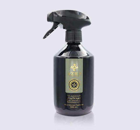 Azha Times Square At Midnight air freshener bottle, 500ml, with vibrant label design, showcasing a New York City theme for home fragrance.