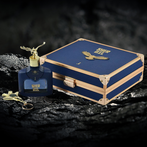 Junaid Jamshed Sheer Dil Men Eau De Parfum 100 ML bottle with elegant design and clear branding visible.