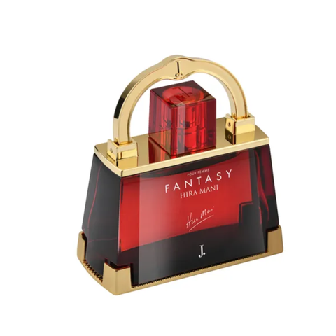 Junaid Jamshed Fantasy Hira Mani Pour Femme EDP 100ML bottle with elegant packaging and floral design.