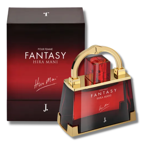 Junaid Jamshed Fantasy Hira Mani Pour Femme EDP bottle, 100ml, with elegant packaging and floral perfume design.