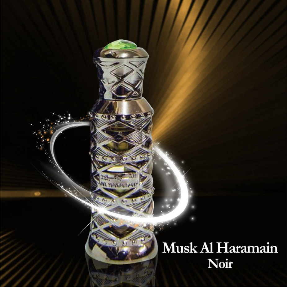 Al Haramain Musk Al Haramain Noir concentrated perfume oil in 12ml bottle with elegant packaging.