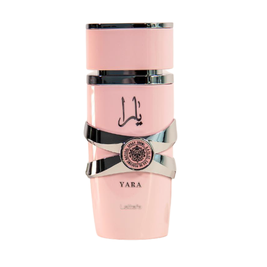 Lattafa Asad, Yara & Yara Moi Eau de Parfum Spray 100ml bundle with elegant perfume bottles and packaging.