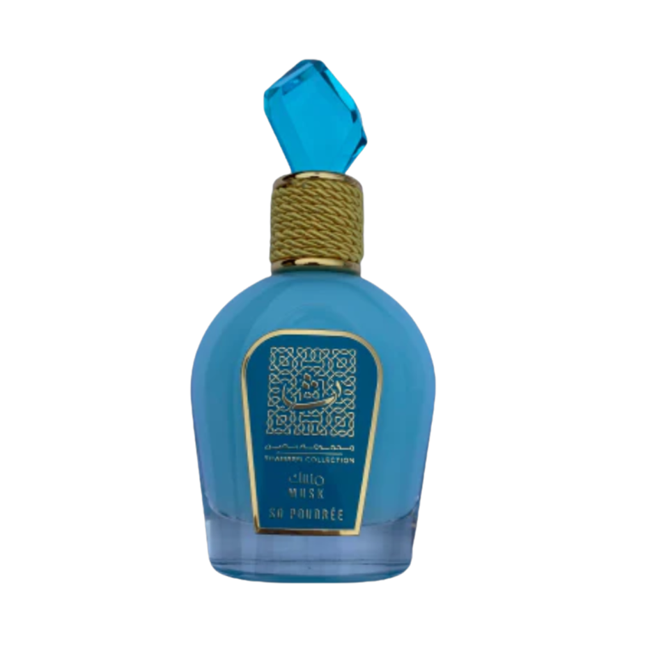 Lattafa Musk So Poudree Thameen Collection unisex 100ml Eau De Parfum bottle with elegant packaging