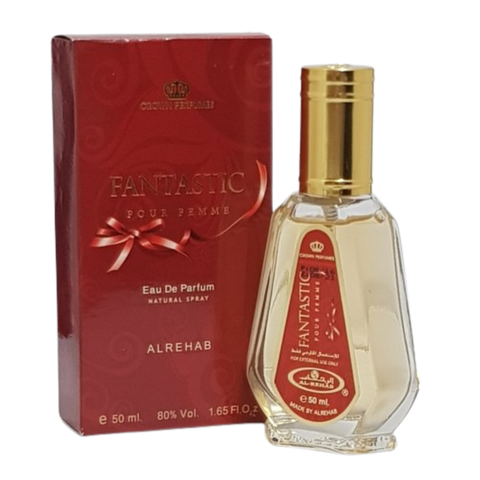 Al Rehab Fantastic EDP 50ml Eau De Parfum bottle with floral and fruity fragrance design.