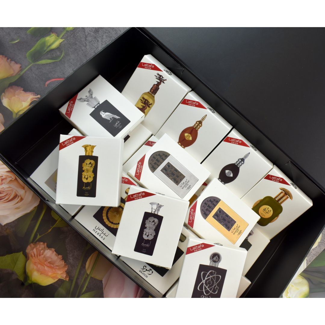 Discovery Pack Of Lattafa Pride Travel Set-20ml 18Pcs with Magnetic Gift Box Perfect For Gifting | by Lattafa Perfumes - Intense Oud
