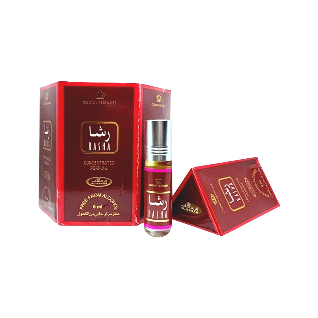 Rasha-6ml (.2oz) Roll-on Perfume Oil by Al-Rehab (Box of 6) - Intense Oud