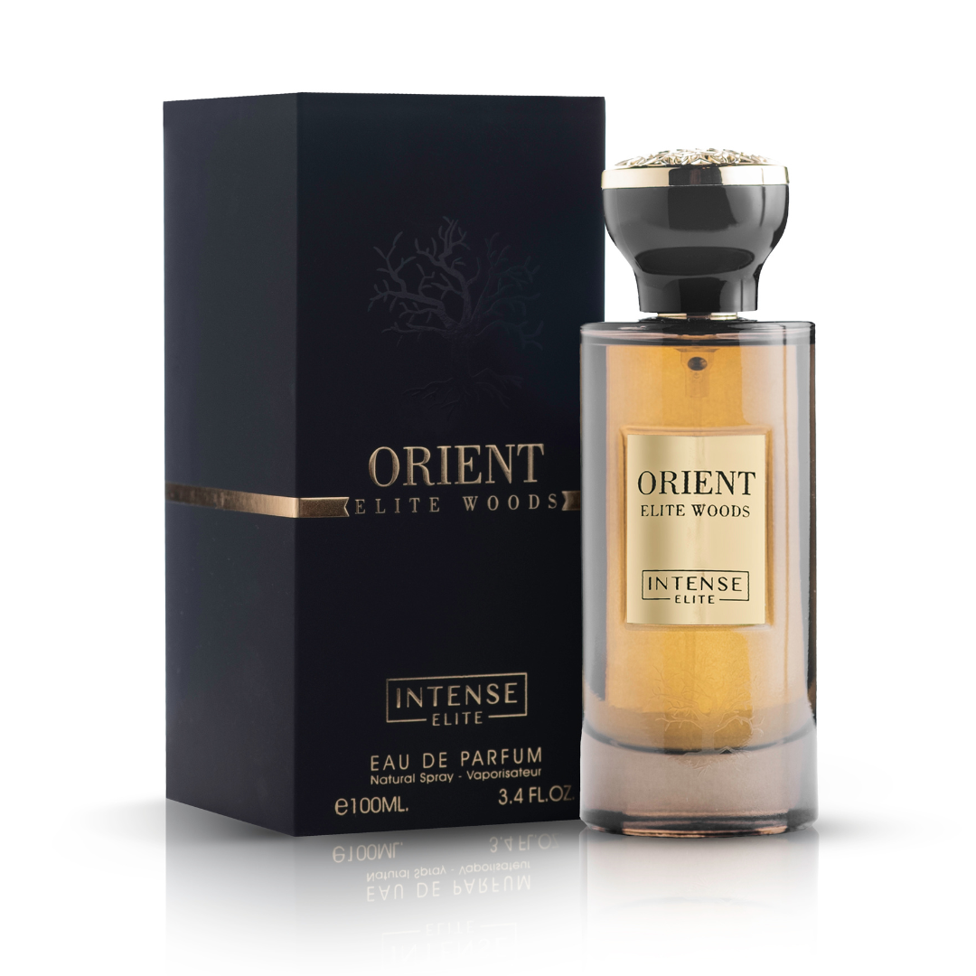 Collection for Men: La Yuqawam and Orient Elite Woods Eau De Parfum by Intense Elite, 75ml and 100ml bottles.