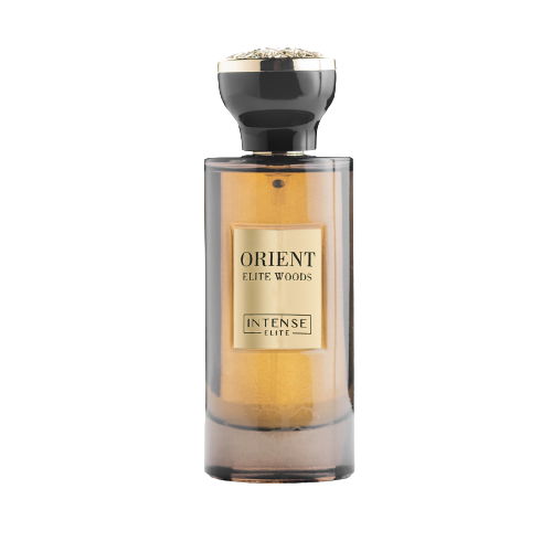 Intense Elite men's collection with La Yuqawam and Orient Elite Woods Eau De Parfum bottles, 75ml and 100ml sizes displayed.