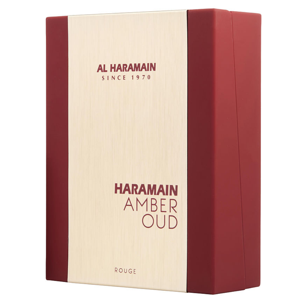 Al Haramain Amber Oud Rouge Eau de Parfum 60 ml – bottle and packaging