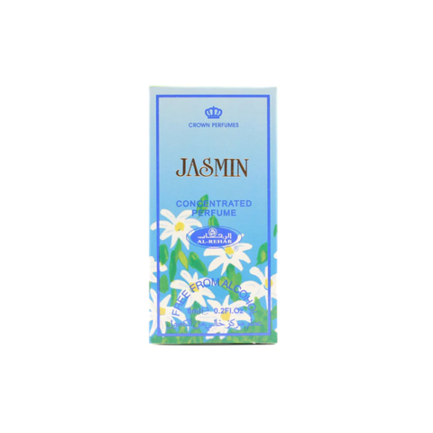 Al Rehab Jasmin Concentrated Perfume Oil 6 ml – clear glass bottle with black cap