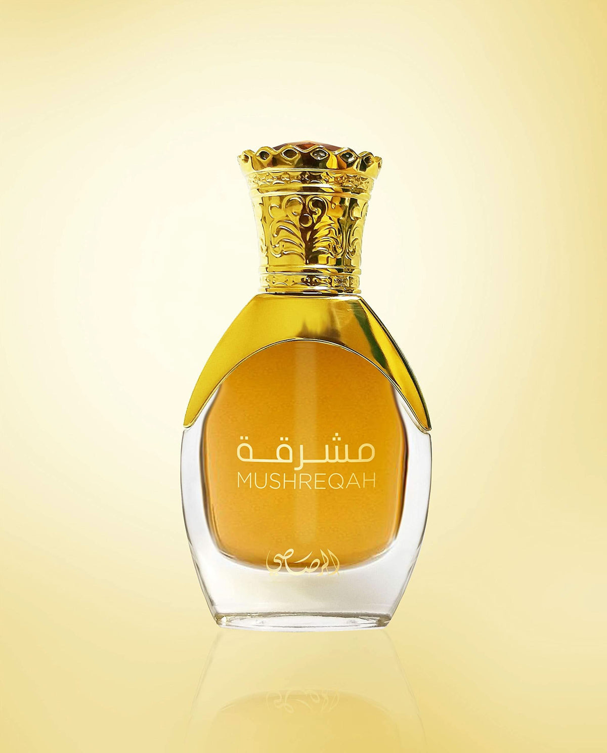 Rasasi Mushreqah Perfume Oil 15ML in a velvet pouch, concentrated CPO with floral and oriental fragrance notes.