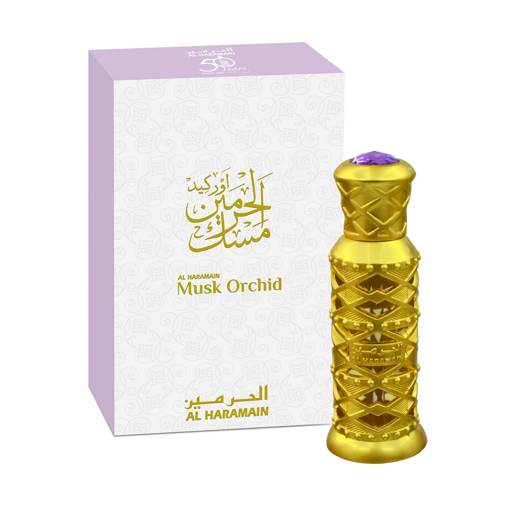 Al Haramain Musk Orchid Perfume Oil-12ml (0.5 oz) by Al Haramain - Intense Oud