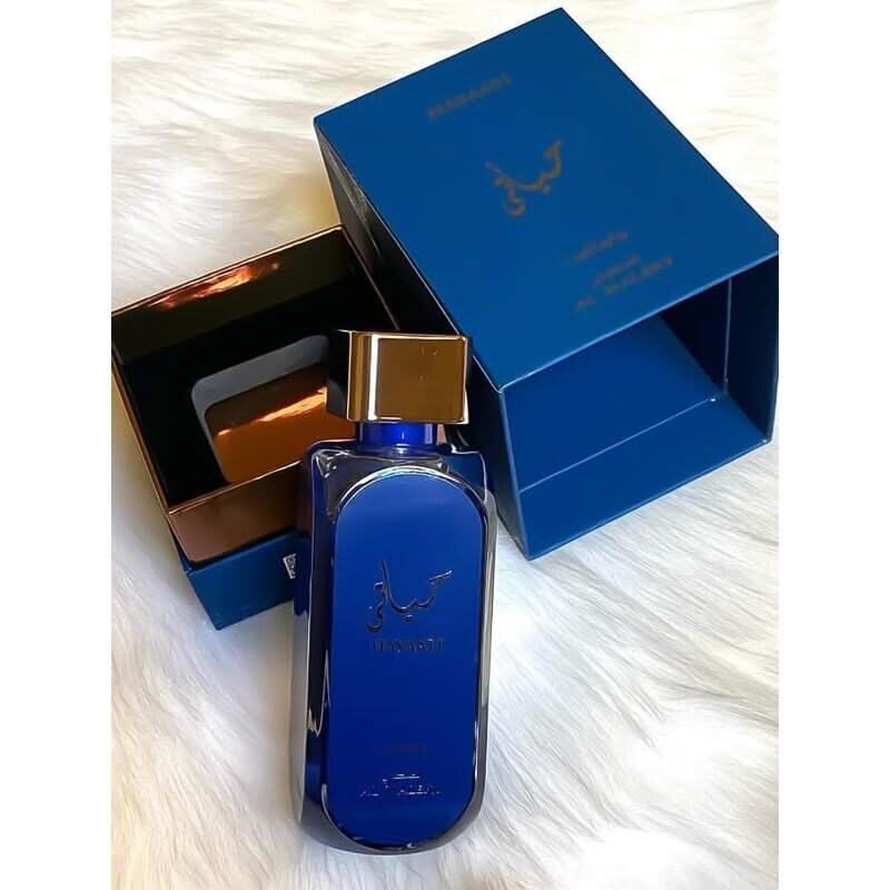 Lattafa Hayaati Al Maleky Eau de Parfum spray bottle, 100ml, with elegant packaging and floral fragrance design.