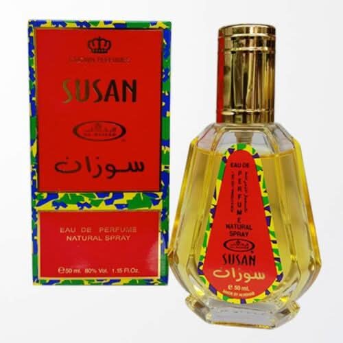 Susan Spy EDP by Al Rehab, 50ml Eau De Parfum bottle with elegant packaging and floral fragrance details.